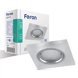 Вбудований світлодіодний світильник (точковий) Feron CD8170 з LED підсвіткою квадратний білий матовий