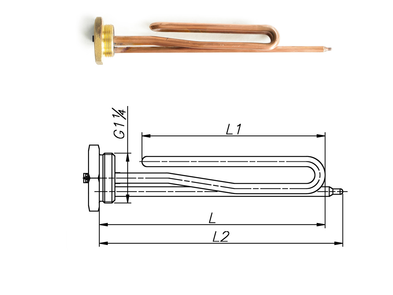 ТЕН 75-4-8,5/3000W Х 230 гайка(875-05), Електрон-Т, Арт.49087