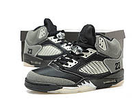 Мужские кроссовки Nike Air Jordan Retro 5 Black Grey 23 серо-черные