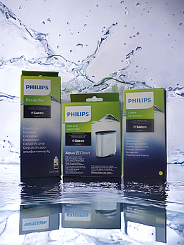 Набір для очищення кавоварки Philips/Saeco фільтр для кавоварки рідина для очищення від накипу таблетка