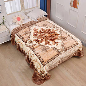 Плед акриловий Colorful Home, квіти у ромбоподібній рамці 210х230см.