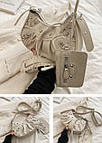 Жіноча сумка 603 1H-10622 багет крос-боді біла молочна, фото 3