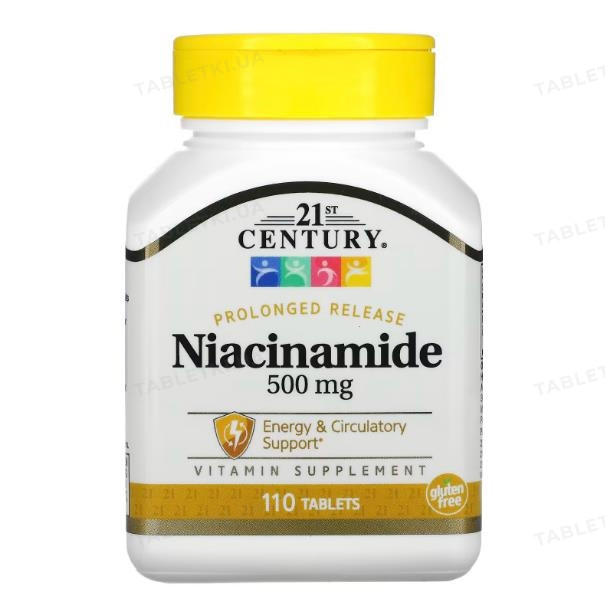 Ніацинамід 21st Century 500 мг 110 таблеток, фото 1