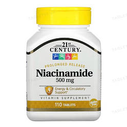 Вітаміни 21st Century Ніацинамід 500 мг 110 таблеток