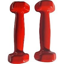 Гантелі по 0,5кг для фітнесу з вініловим покриттям 2шт, 1пара загальна вага 1кг, червоні, фото 4