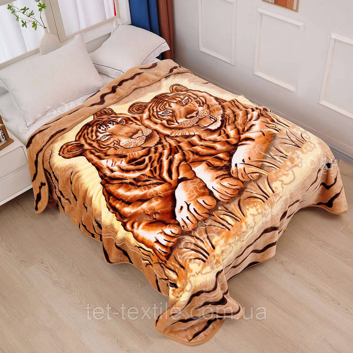 Плед акриловий Colorful Home, тигрова пара 210х230см.