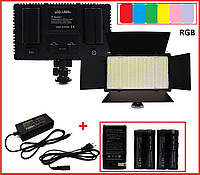 Набор из видеосвета PRO LED U600+ RGB, длина шнура 2,4 м + зарядного устройства и двух аккумуляторных батарей