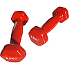 Гантелі по 0,5кг для фітнесу з вініловим покриттям 2шт, 1пара загальна вага 1кг, червоні, фото 6