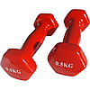 Гантелі по 0,5кг для фітнесу з вініловим покриттям 2шт, 1пара загальна вага 1кг, червоні, фото 7