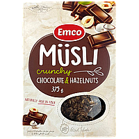 Мюслі хрусткі з шоколадом та горіхами Емко Emco 375g 14шт/ящ (Код: 00-00015805)
