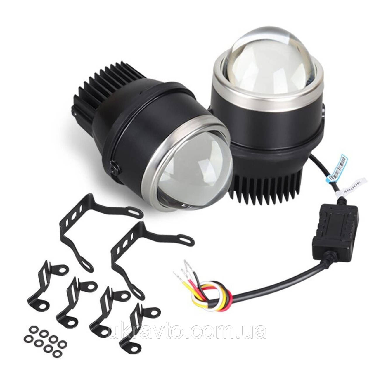 LED протитуманні фари світлодіодні з Bi LED лінзою для Daewoo Nexia 2008-2016 Комплект, Iphcar (M617) Потужність 35-40W