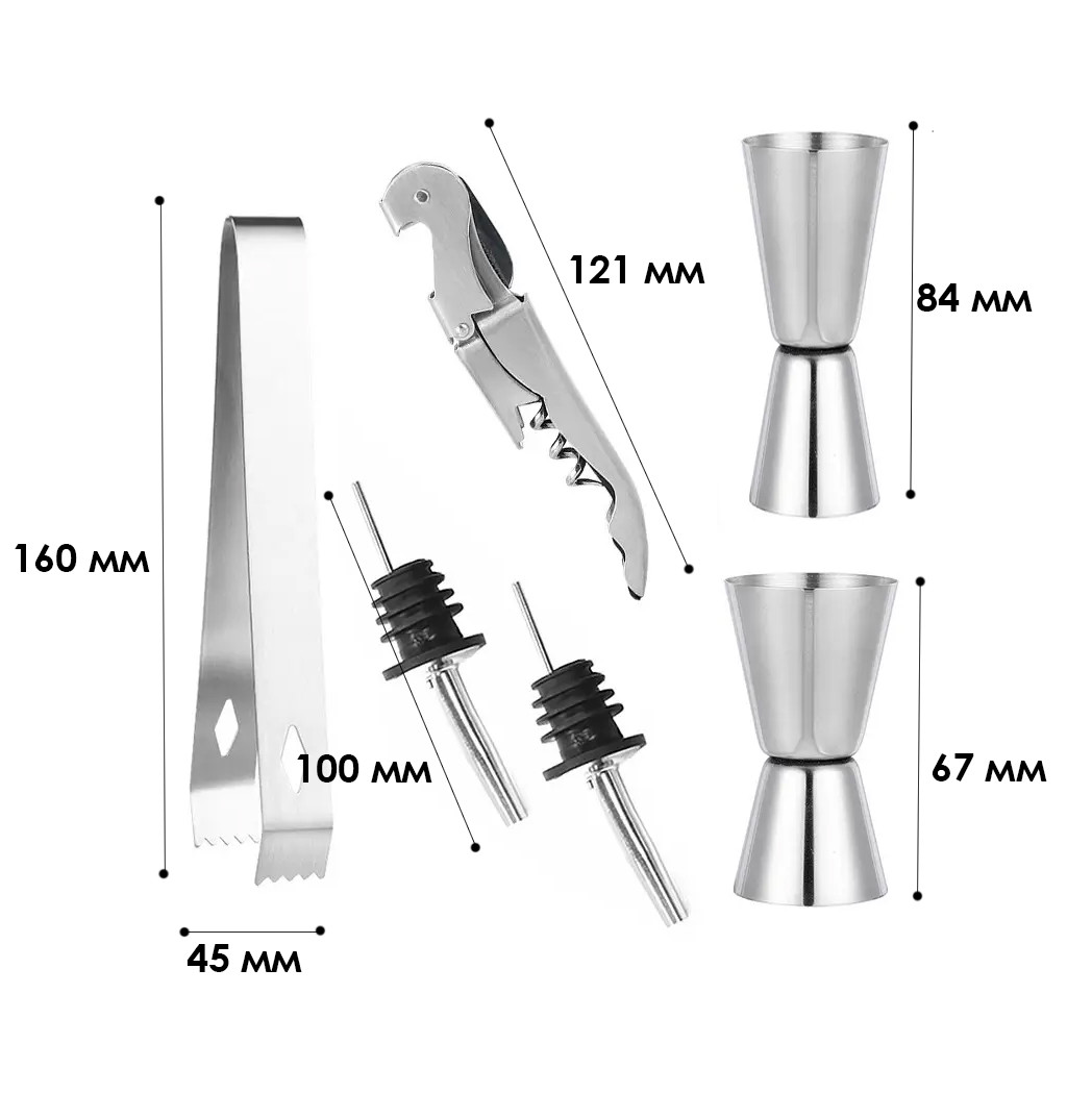 Набор барной посуды набор для бара 11 предметов Creation KK11-16 с подставкой - фото 5 - id-p2079202162