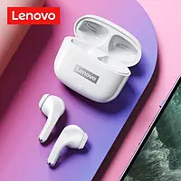 Оригинальные беспроводные стерео наушники Lenovo LP40 Pro, Bluetooth, TypeC, с микрофоном, водостойкие (белые)