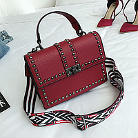 Жіноча бордова сумка клатч із заклепками код 3-440 продаж