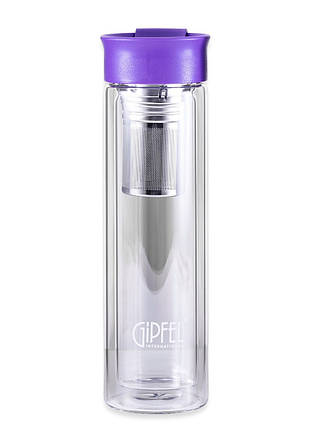 GIPFEL Пляшка для води MARTINO 350мл із фільтром. Матеріал: боросилікатне скло, нерж. сталь, пластик. Колір, фото 2