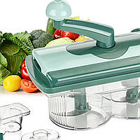 Універсальний подрібнювач овочів Nicer Dicer Twist, Фігурна овочерізка, Терка овочерізка NI-969 з контейнером