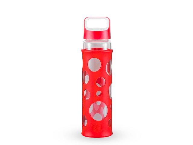 GIPFEL Пляшка для води LEVADA 700мол. Матеріал: боросилікатне скло, силікон, пластик. Колір: силікон червоний