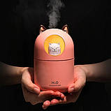 Зволожувач повітря Humidifier H2O Cat USB із котиком на 300мл. PC-760 Колір: рожевий, фото 6