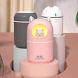 Зволожувач повітря Humidifier H2O Cat USB із котиком на 300мл. PC-760 Колір: рожевий, фото 7