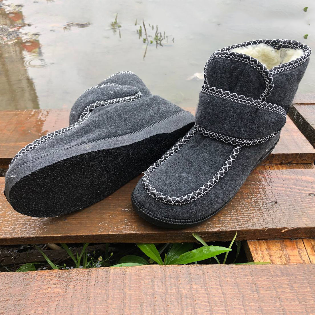 Черевики жіночі хутряні утеплені із застібкою 41 розмір. MP-118 Сірий колір, фото 1