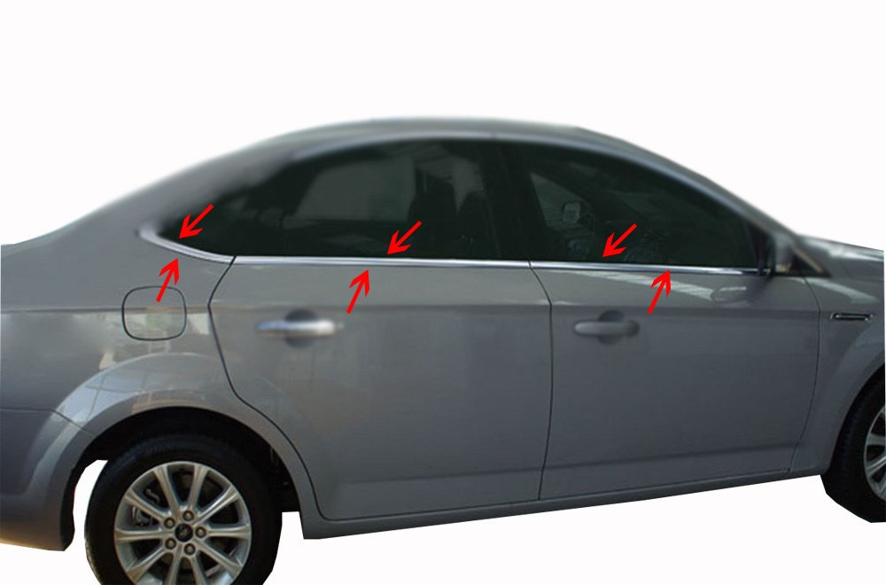 Нижня окантовка вікон (6 шт, нерж.) 6 штуки, OmsaLine - Італійська нержавійка для Ford Mondeo 2008-2014 рр
