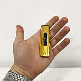 Запальничка акумуляторна золота | Usb запальнички | Електронна сенсорна GJ-498 USB запальничка, фото 3