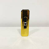 Запальничка акумуляторна золота | Usb запальнички | Електронна сенсорна GJ-498 USB запальничка, фото 4
