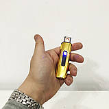 Запальничка акумуляторна золота | Usb запальнички | Електронна сенсорна GJ-498 USB запальничка, фото 6
