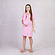 Трикотажна жіноча нічна сорочка з коротким рукавом кулір "Крапля-Рожевий" р. 46-58, фото 3