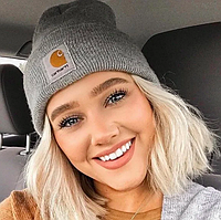 Шапка CARHARTT WIP SHORT WATCH Grey Сіра акрилова Кархарт