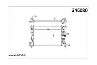 Радиатор охлаждения Авео T300(11-) (L=580) АКПП (б,с конд) (алюм-паяный) (KALE OTO RADYATOR) (346080)