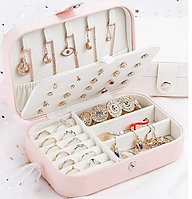 Органайзер для прикрас, шкатулка пудрова 16х11х5 см для біжутерії, дорожня коробочка для ювелірних виробів