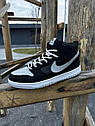 Чоловічі кросівки Nike SB Dunk Panda високі (чорні з сірим) ||, фото 7