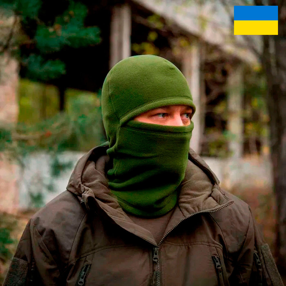 Тепла флісова балаклава зима, тактична шапка бафф CW-122 хакі мультикам
