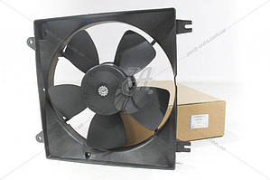 Вентилятор охолодження радіатора Лачетті 1,6,1,8-2,0,1,8LDA,Нубіра (04-) (з конд) (з кожухом) (KAP) (96553242)