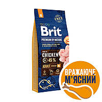 Brit Premium Adult M 15кг корм для собак середніх порід