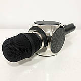 Бездротовий Bluetooth Мікрофон для Караоке Мікрофон DM Karaoke Y 63 + BT. Колір: чорний CD-498 з сріблом, фото 7