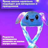Шапка з піднімаючими вухами світиться / Шапка кігурумі стіч / Шапка з WH-445 рухомими вушками, фото 3