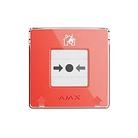 Бездротова кнопка для активації пожежної тривоги вручну Ajax ManualCallPoint Red Jeweller