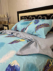Євро постільна білизна блакитна євро розмір, фото 2