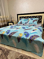 Євро постільна білизна блакитна євро розмір, фото 3