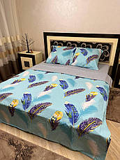 Євро постільна білизна блакитна євро розмір, фото 5