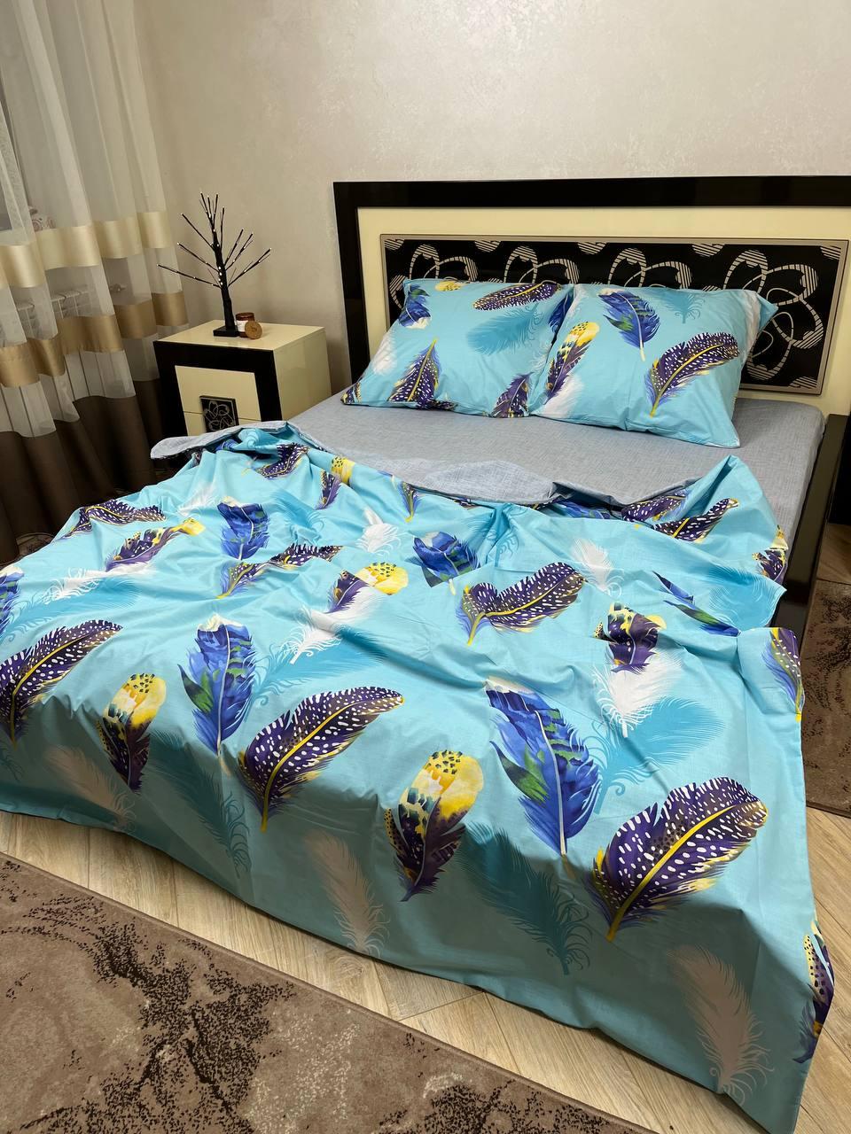 Євро постільна білизна блакитна євро розмір