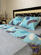 Євро постільна білизна блакитна євро розмір, фото 4