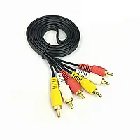 Шнур з'єднувальний 3RCA х 3RCA, gold, 3м