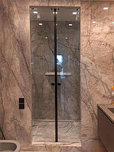 Розсувні двері в душову нішу під замовлення, скло "діамант"