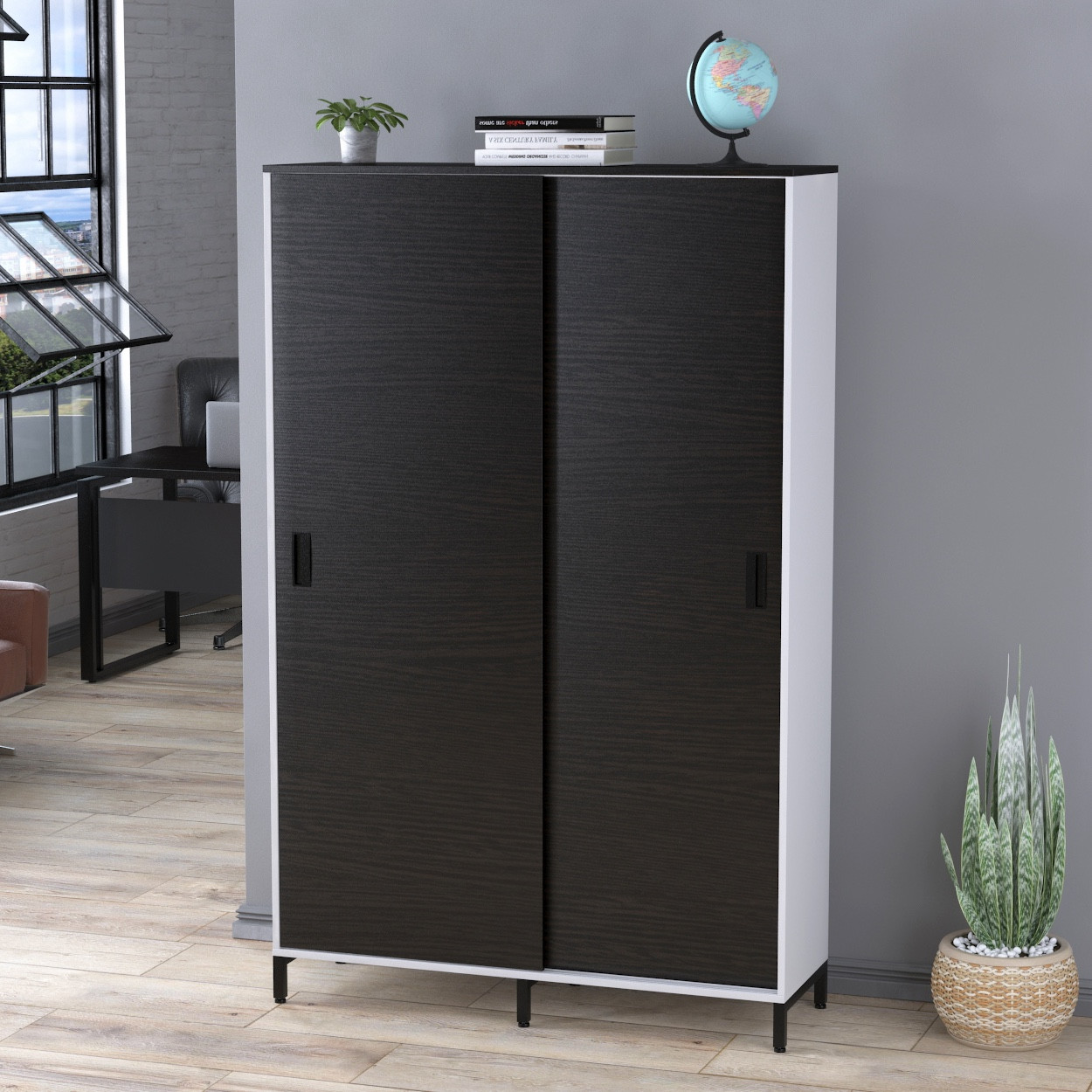 Шафа 2 дверна розсувна LS-1200-1900 білий ТМ Loft design