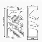 Стелаж для хлібу 1900*950 мм ТИП 6, приставний металевий хлібний стелаж з дерев' яними кошиками, стелаж в магазин, фото 10