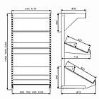 Стелаж для овочів та фруктів 1900х950 мм ТИП 8, приставний стелаж для ящиків, торговий стелаж металевий, стелаж в овочевий магазин, фото 9