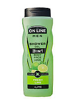 Мужской гель для душа 3в1 On Line Fresh Lime 400мл